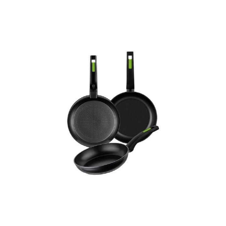 Pack 3 Sartenes Monix Green M481241/ Ø18cm/ Ø22cm/ Ø26cm/ Aluminio forjado