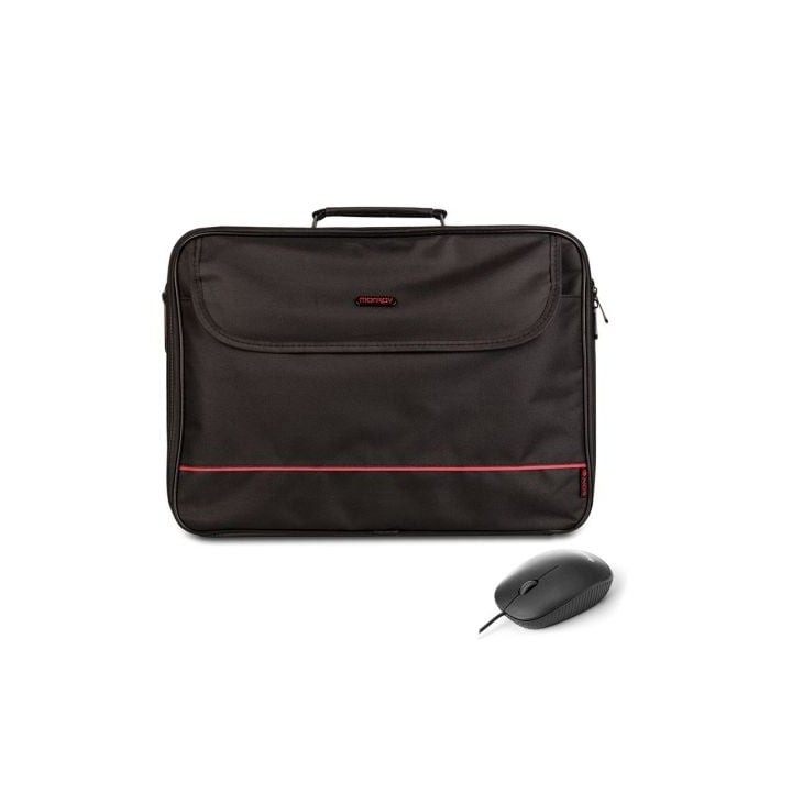 Maletín + Ratón Monray Bureau Kit para Portátiles hasta 16"/ Negro
