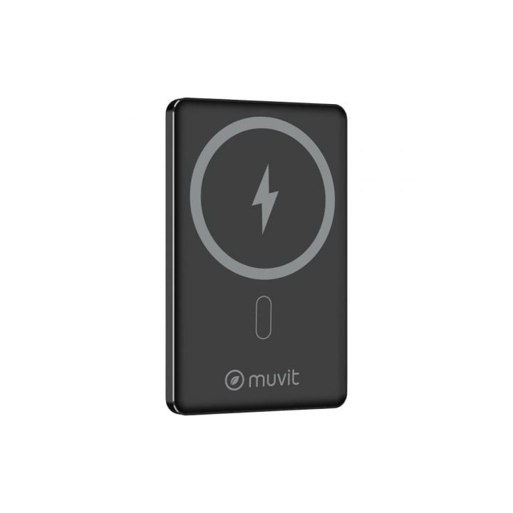 Powerbank 5000mAh Muvit For Change MCCHP0009/ 20W/ Wireless/ Negra/ Incluye Cable USB Tipo-C