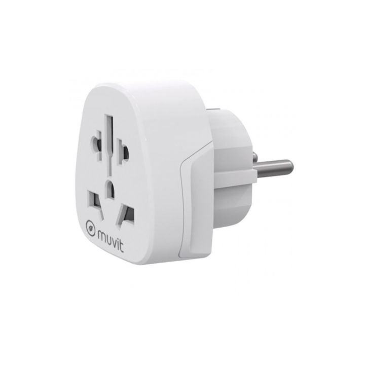 Enchufe Universal Muvit For Change MCADP0007/ 1 Toma de Corriente/ Blanco