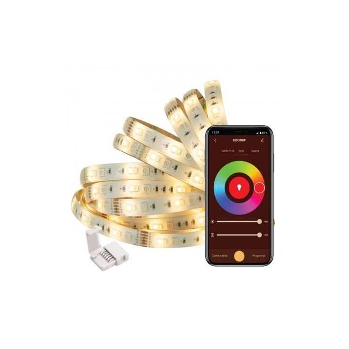 Tira LED Muvit IO MIOLST002/ 5m/ 24W/ Color RGB+CCT/ Regulable/ WiFi