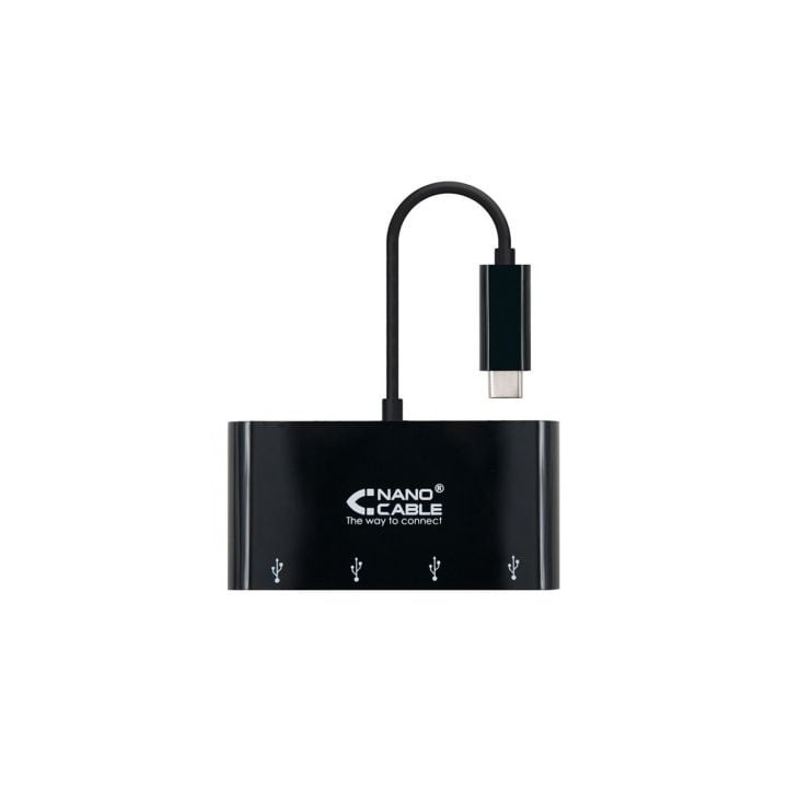 Hub USB Tipo-C Nanocable 10.16.4401-BK / 4xUSB