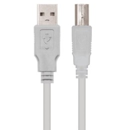 Cable USB 2.0 Impresora Nanocable 10.01.0104/ USB Tipo-B Macho - USB Macho/ 3m/ Beige