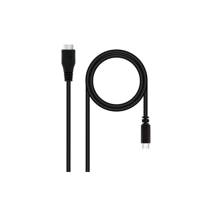 Cable USB 3.0 Tipo-C Nanocable 10.01.1201-BK/ USB Tipo-C Macho - MicroUSB Macho/ 5Gbps/ 1m/ Negro