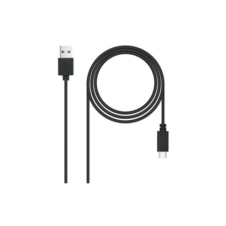 Cable USB 2.0 Nanocable 10.01.2103/ USB Macho - USB Tipo-C Macho/ 480Mbps/ 3m/ Negro