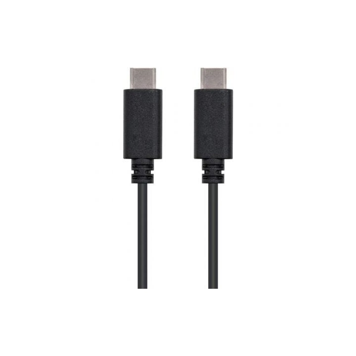 Cable USB 2.0 Tipo-C Nanocable 10.01.2301/ USB Tipo-C Macho - USB Tipo-C Macho/ 480Mbps/ 1m/ Negro