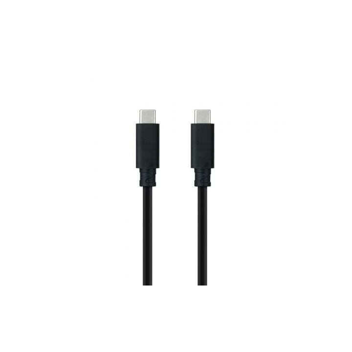 Cable USB 3.1 Tipo-C Nanocable 10.01.4100/ USB Tipo-C Macho - USB Tipo-C Macho/ Hasta 100W/ 10Gbps/ 50cm/ Negro