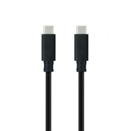Cable USB 3.1 Tipo-C Nanocable 10.01.4101-L150/ USB Tipo-C Macho - USB Tipo-C Macho/ Hasta 100W/ 10Gbps/ 1.5m/ Negro