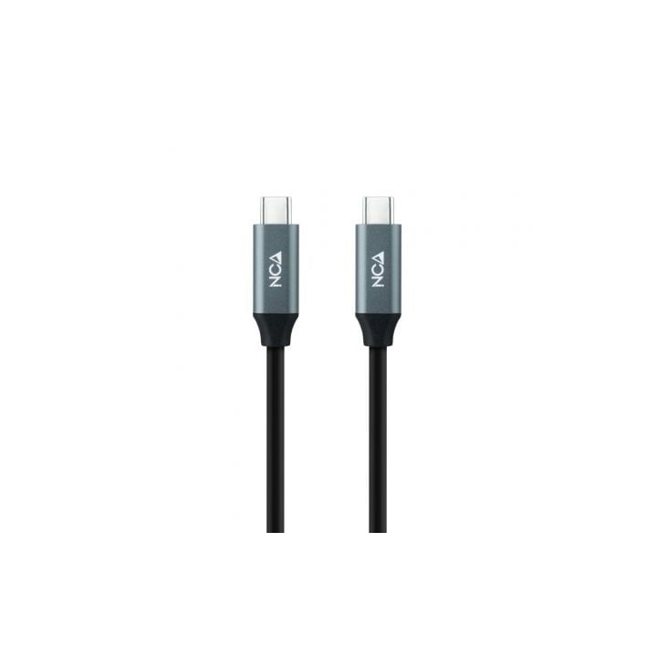Cable USB 3.2 Tipo-C Nanocable 10.01.4301-L150/ USB Tipo-C Macho - USB Tipo-C Macho/ Hasta 100W/ 20Gbps/ 1.5m/ Gris y Negro