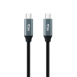 Cable USB 3.2 Tipo-C Nanocable 10.01.4303/ USB Tipo-C Macho - USB Tipo-C Macho/ hasta 100W/ 20Gbps/ 3m/ Gris y Negro