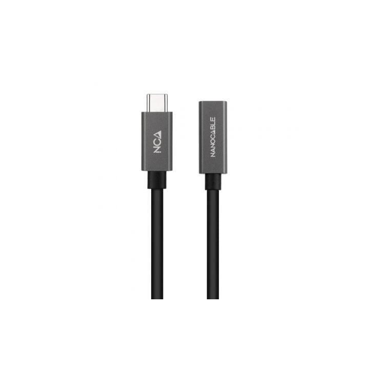 Cable Alargador USB 3.2 Nanocable 10.01.4401/ USB Tipo-C Macho - USB Tipo-C Hembra/ 1m/ Negro