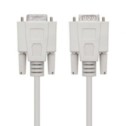 Cable Serie NULL Modem Nanocable 10.14.0502/ DB9 Macho - DB9 Hembra/ 1.8m/ Beige