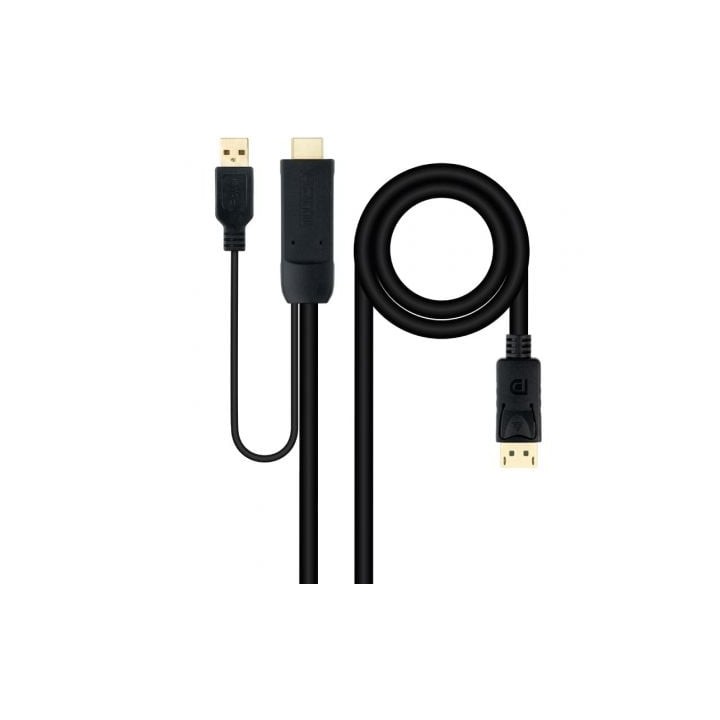 Cable Conversor Nanocable 10.15.4352/ HDMI Macho - DisplayPort Macho/ 1.8m/ Negro