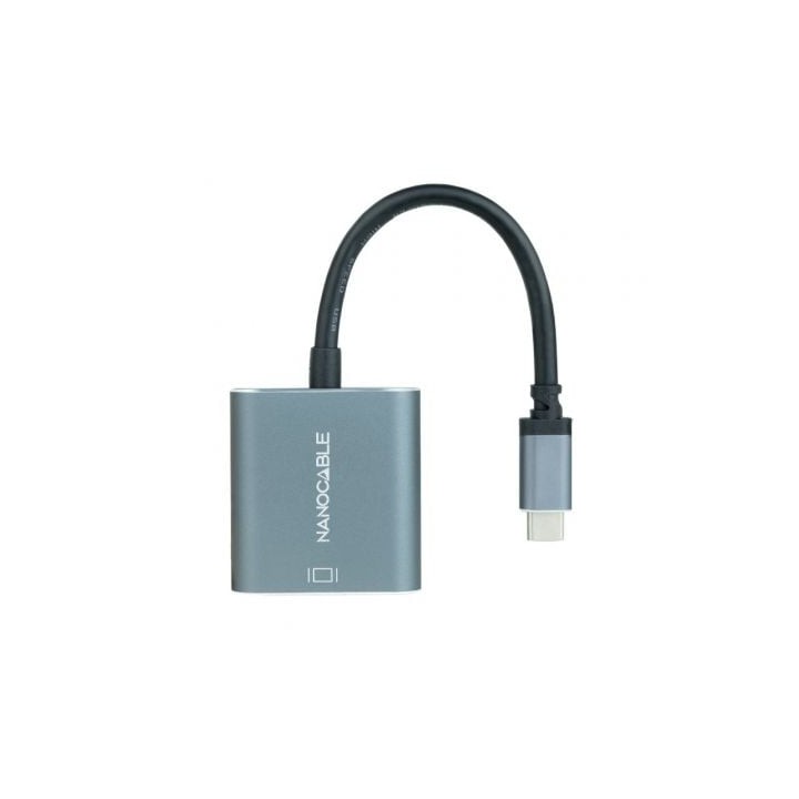 Cable Conversor Nanocable 10.16.4103-G/ USB Tipo-C Macho - DVI-D (24+1) Hembra/ 15cm/ Gris