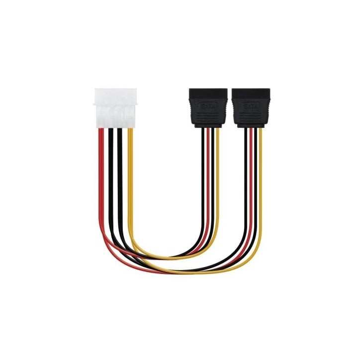 Cable Duplicador de Alimentación Nanocable 10.19.0101-OEM/ Molex Macho - 2x SATA Hembra/ 20cm