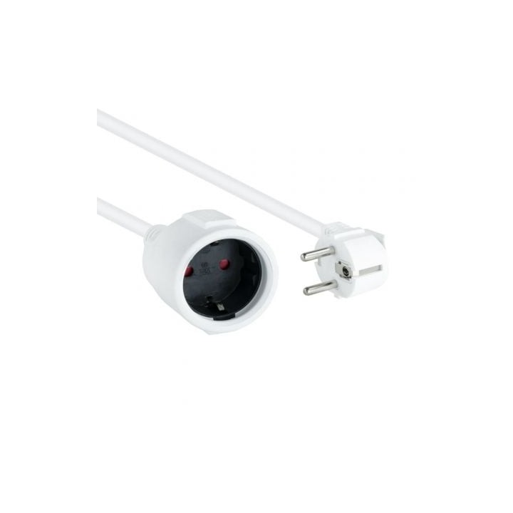 Cable Alargador de Corriente Nanocable 10.22.0603-W/ Schuko Hembra - Schuko Macho/ 3m/ Blanco