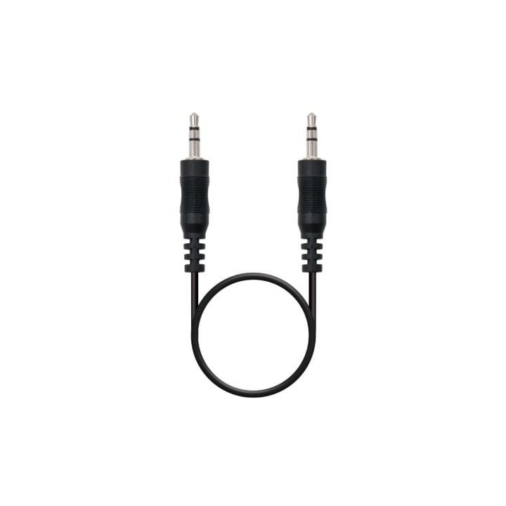 Cable Estéreo Nanocable 10.24.0100/ Jack 3.5 Macho - Jack 3.5 Macho/ 30cm/ Negro
