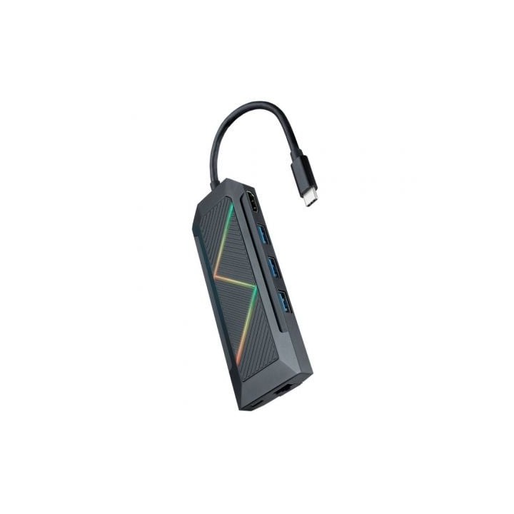 Docking USB Tipo-C Nanocable 10.16.0801/ 3xUSB/ 1xUSB Tipo-C PD/ 1xHDMI/ 1xRJ45/ 1xLector Tarjetas SD TF