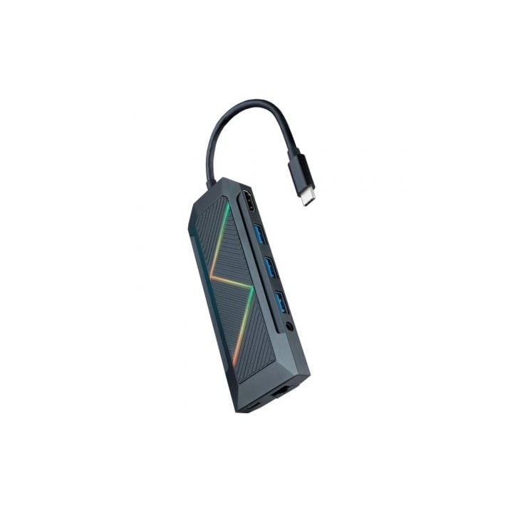 Docking USB Tipo-C Nanocable 10.16.0901/ 3xUSB/ 1xUSB Tipo-C PD/ 1xHDMI/ 1xRJ45/ 1xLector Tarjetas SD TF/ Audio