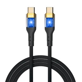 iggual Cable USB-C a tipo C 3A 100 cm trenzado LED