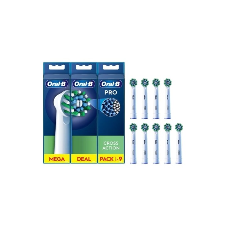 Cabezal de Recambio para cepillo Oral-B Pro Cross Action/ Pack 9 uds