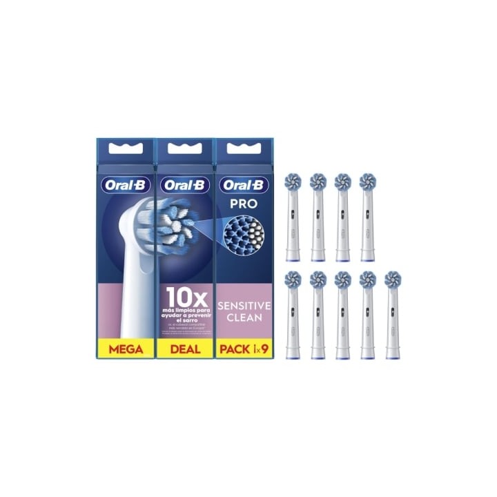 Cabezal de Recambio Braun para cepillo Braun Oral-B Sensitive Clean/ Pack 9 uds