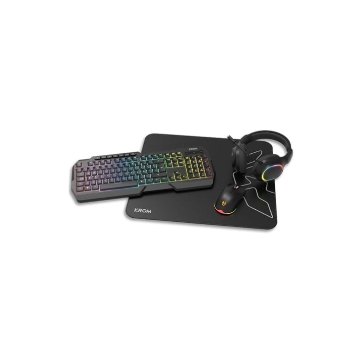 KROM KENTA PC Combo Gaming 4 en 1 RGB Negro