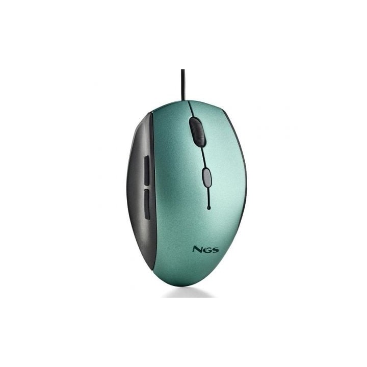 Ratón Ergonómico NGS Moth Ice/ Hasta 1600 DPI/ Verde Hielo