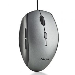 NGS WIRED ERGO SILENT MOUSE + USB TYPE C ADAP GRAY