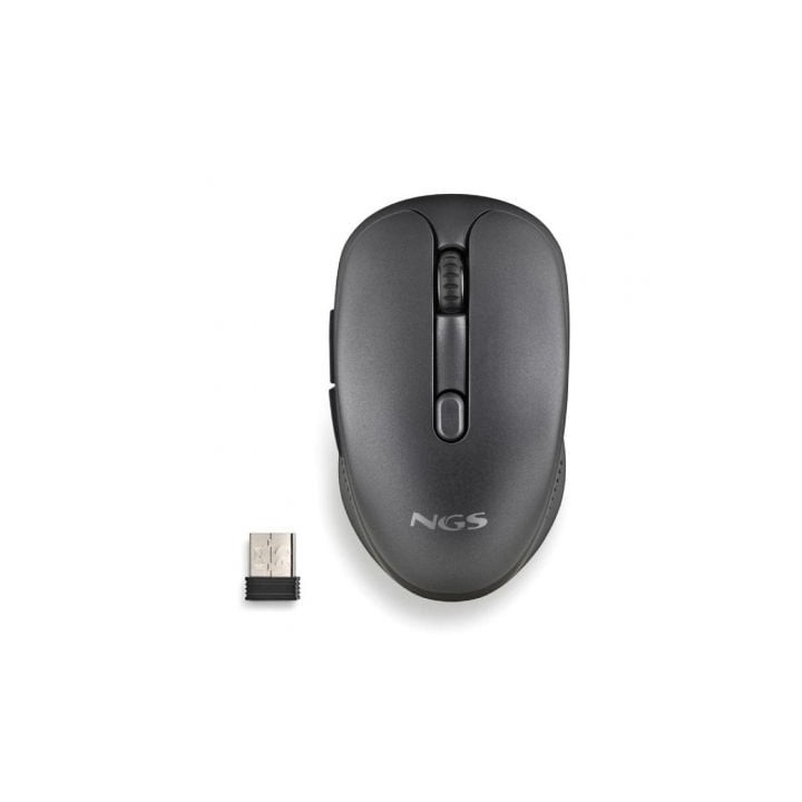 NGS Raton Inalambrico Recargable Silencioso Negro