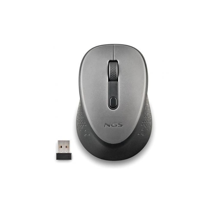Ratón Inalámbrico NGS Dew Gray/ Hasta 1600 DPI/ Gris