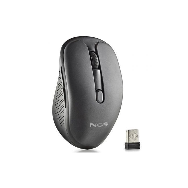Ratón Inalámbrico NGS Evo Spook silencioso/ Batería recargable/ Hasta 1600 DPI/ Negro