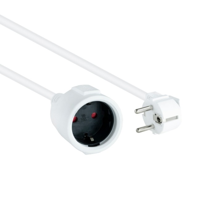Nanocable Cable Alim. Alargador schuko blanco 2 M