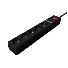 Gembird Regleta USB 5 tomas, 1,5 m, 2 USB negro