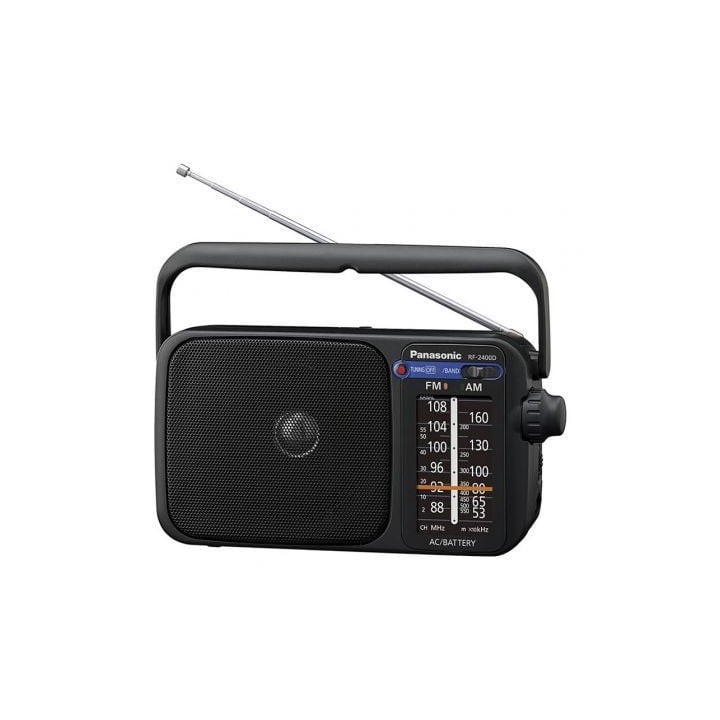Radio Portátil Panasonic RF-2400DEG-K/ a Pilas/ con Cable/ Negra