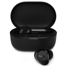 Auriculares Bluetooth Philips TAT1300BK con estuche de carga/ Autonomía 6h/ Negros