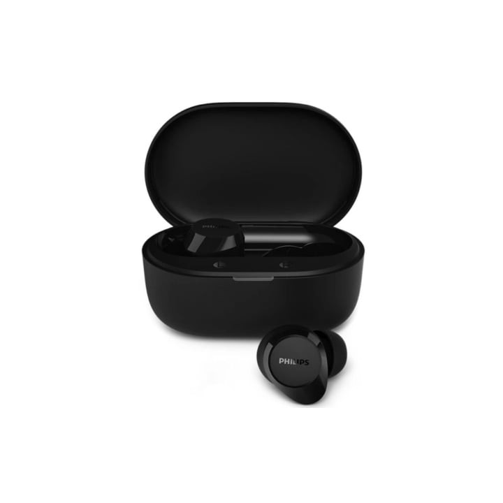 Auriculares Bluetooth Philips TAT1300BK con estuche de carga/ Autonomía 6h/ Negros