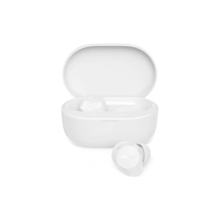 Auriculares Bluetooth Philips TAT1300WT con estuche de carga/ Autonomía 6h/ Blancos