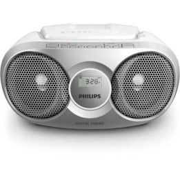 Radio CD Philips AZ215S/ 3W RMS/ con Cable/ Plata