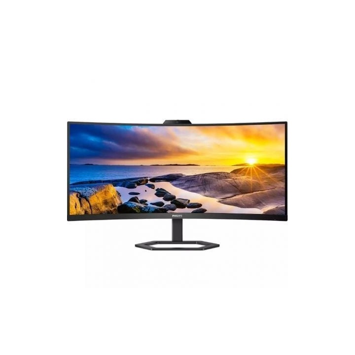 Monitor Profesional Ultrapanorámico Curvo Philips 34E1C5600HE 34"/ WQHD/ Webcam/ Multimedia/ Regulable en altura/ Negro