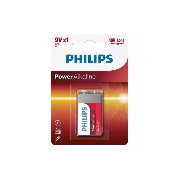 Pila Alcalina Philips 6LR61P1B/10/ 9V