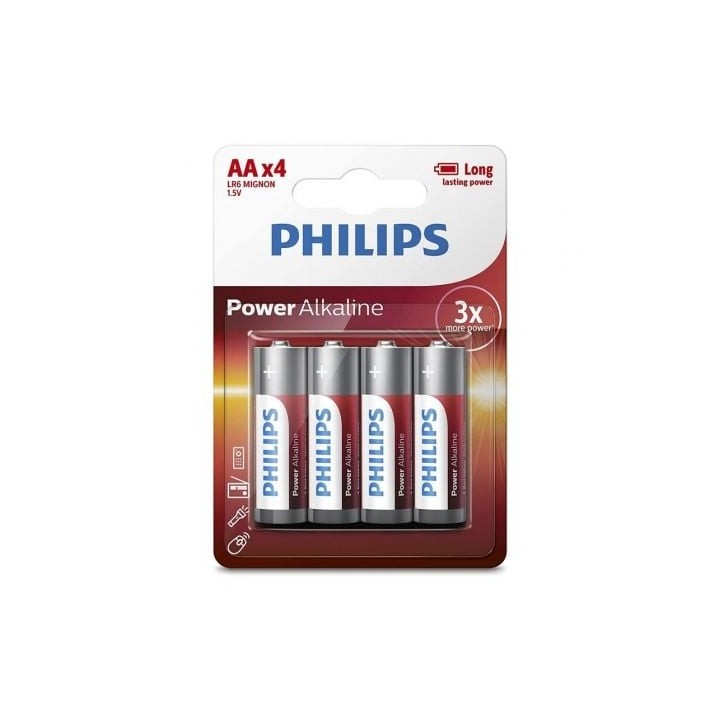 Pack de 4 Pilas AA Philips LR6P4B/05/ 1.5V/ Alcalinas