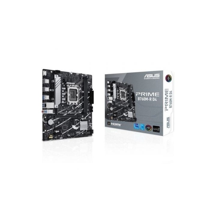 Placa Base Asus Prime B760M-R D4 Socket 1700/ DDR4/ PCIe 4.0/ Micro ATX