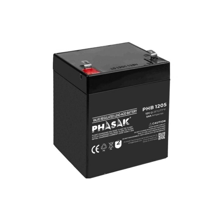 Batería Phasak PHB 1205 compatible con SAI/UPS PHASAK según especificaciones