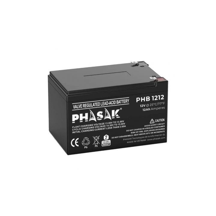 Batería Phasak PHB 1212 compatible con SAI/UPS PHASAK según especificaciones