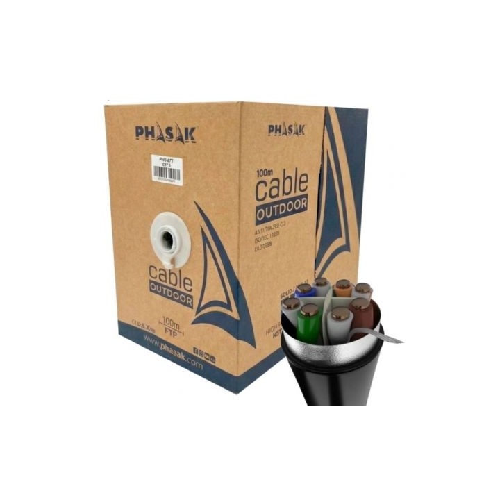 Bobina de Cable RJ45 FTP Phasak PHR 671 Cat.6/ 100m