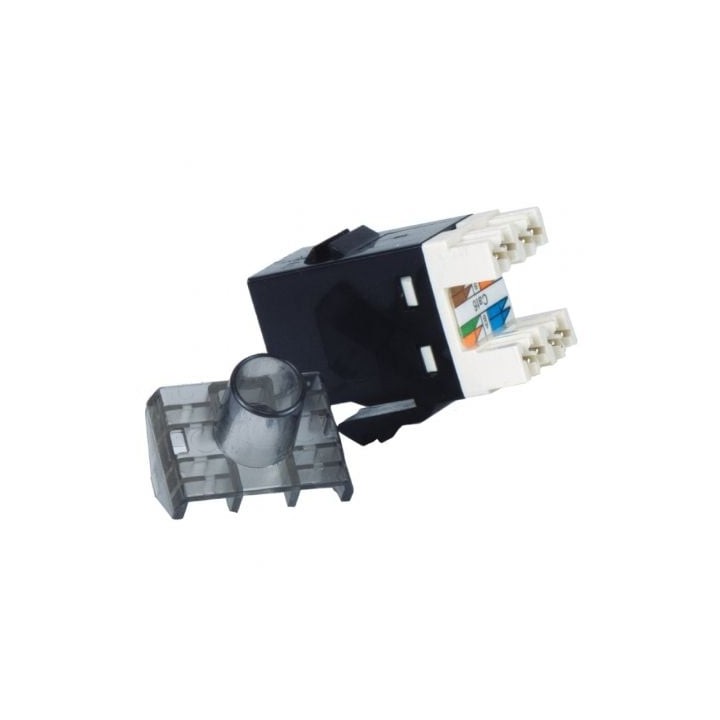 Conector RJ45 Phasak SD 3018 Cat.6 UTP/ Negro