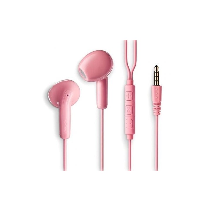 Auriculares Intrauditivos NGS Cross Flip/ con Micrófono/ Jack 3.5/ Rosas