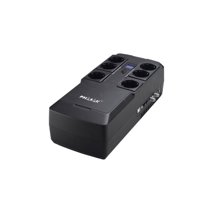 SAI Línea Interactiva Phasak Kryptos 800 VA/ 480W/ 6 Salidas/ Formato Bloque