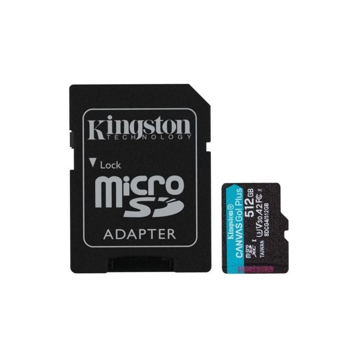 Tarjeta de Memoria Kingston CANVAS Go! Plus 512GB microSD XC con Adaptador/ Clase 10/ 200MBs